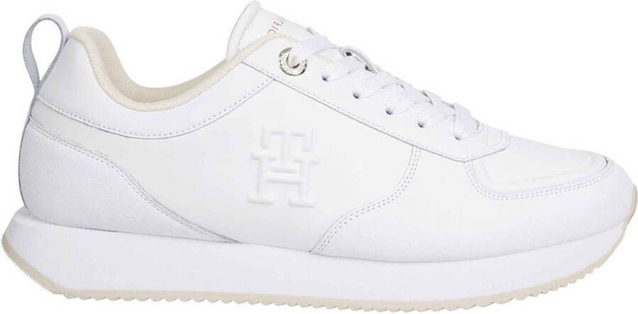 Tommy Hilfiger Dames Sneakers Casual Leather Runner Wit