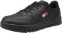 TOMMY JEANS Sneakers BASKET BLACK LEATHER met lichte perforatie - Thumbnail 1