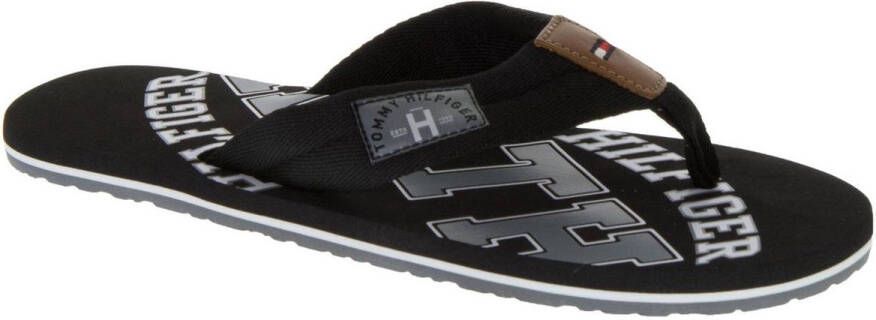 Tommy Hilfiger Essential Beach Slippers Mannen zwart grijs wit