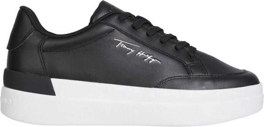 Tommy Hilfiger Plateausneakers TH SIGNATURE LEATHER SNEAKER met een gestempeld logo op de tong - Foto 2