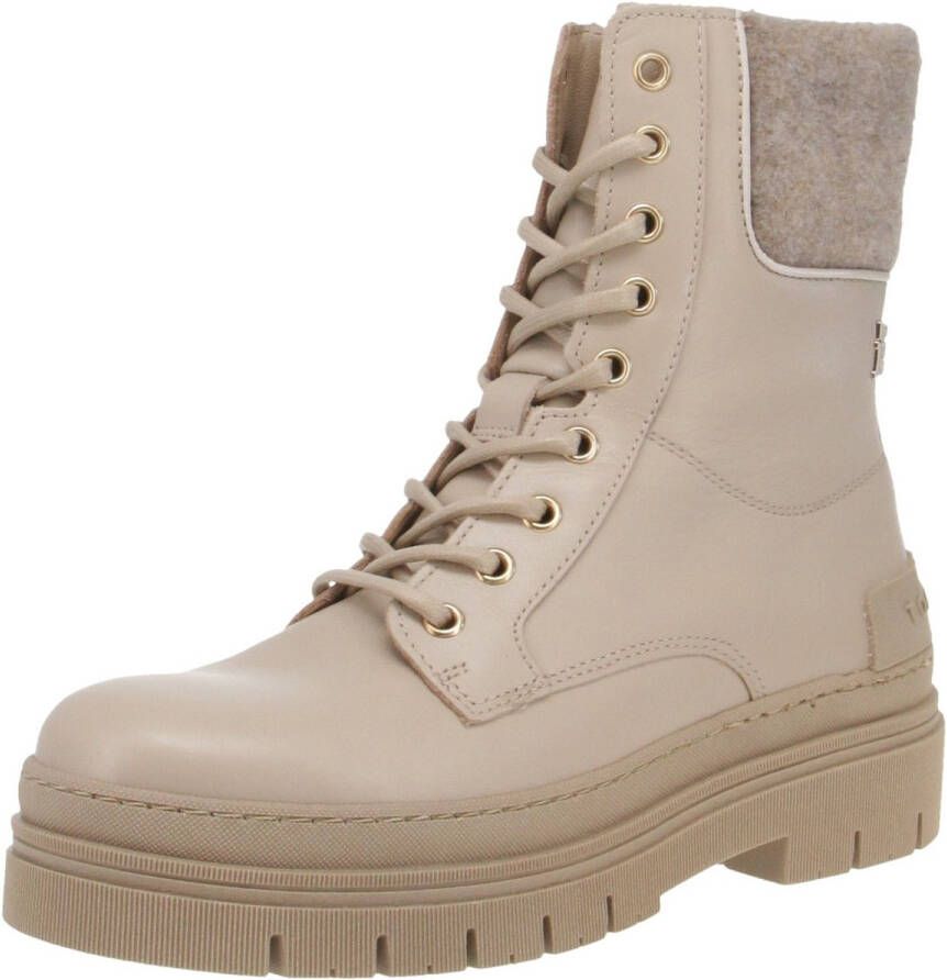 Tommy Hilfiger Beige Vetersluiting Enkellaarsje Beige Dames