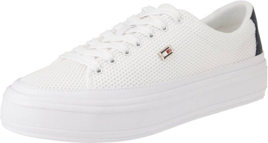 Tommy Hilfiger FW0FW07675 Vulc Monotype- Damestrainers 0K5-Wit-Ruimte-Blauw