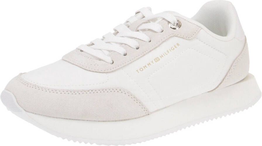 Tommy Hilfiger Plateausneakers ESSENTIAL RUNNER in schone stijl vrijetijdsschoen lage schoen veterschoen