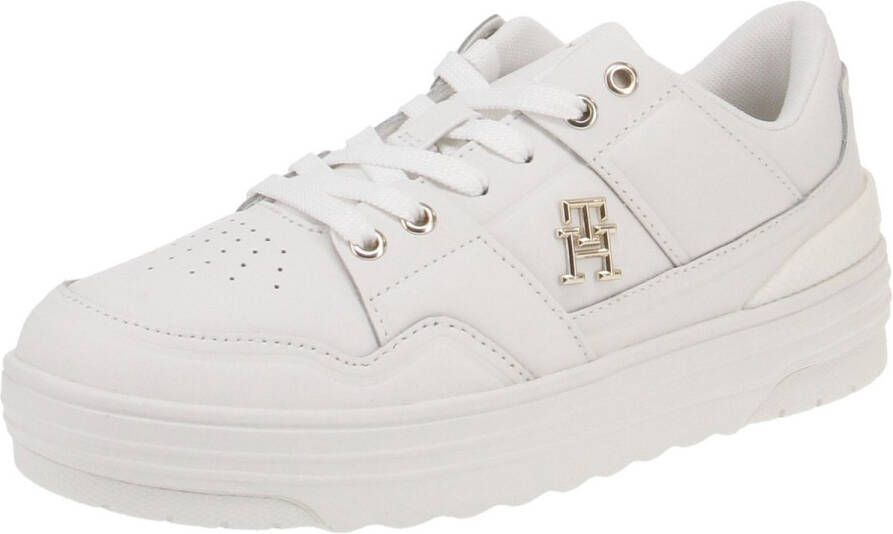 TOMMY HILFIGER Lage Sneakers Dames Basket Sneaker Low Leatherlook Wit
