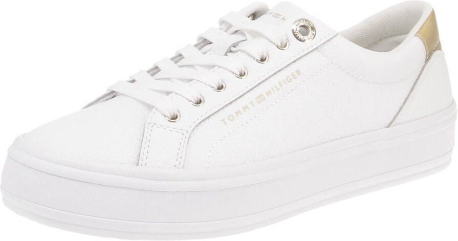Tommy Hilfiger FW0FW07778 Essential Vulc Leather Damestrainers YBS-Wit
