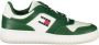 Tommy Hilfiger Groene Leren Heren Sneakers Voor De Trendsetter - Thumbnail 1