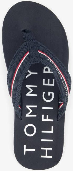 Tommy Hilfiger Teenslippers WEB BEACH SANDAL dianette zomerschoen badslipper met logo-opschrift