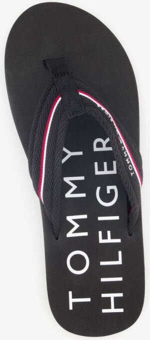 Tommy Hilfiger Teenslippers WEB BEACH SANDAL dianette zomerschoen badslipper met logo-opschrift