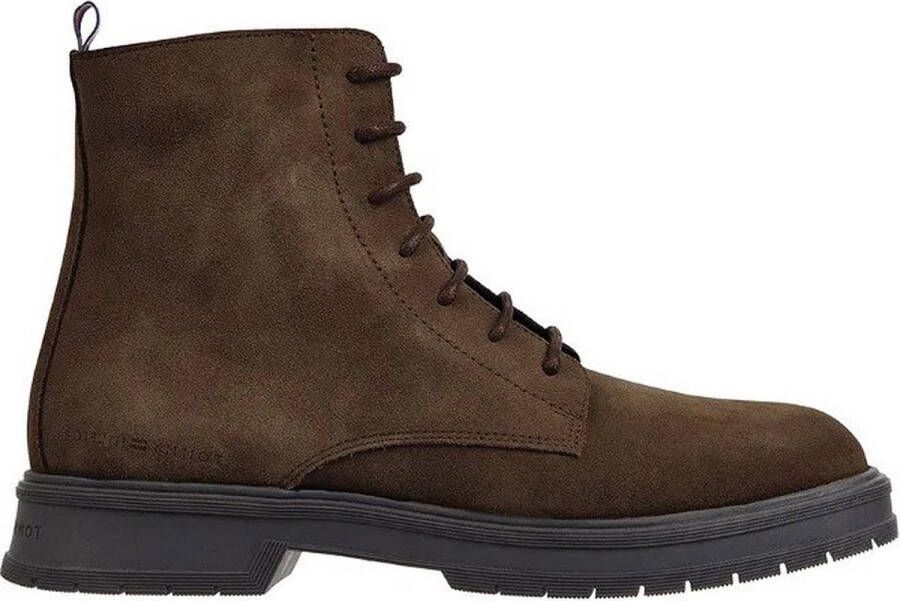 Tommy Hilfiger Heren Veterschoenen Veterboot Suede Bruin