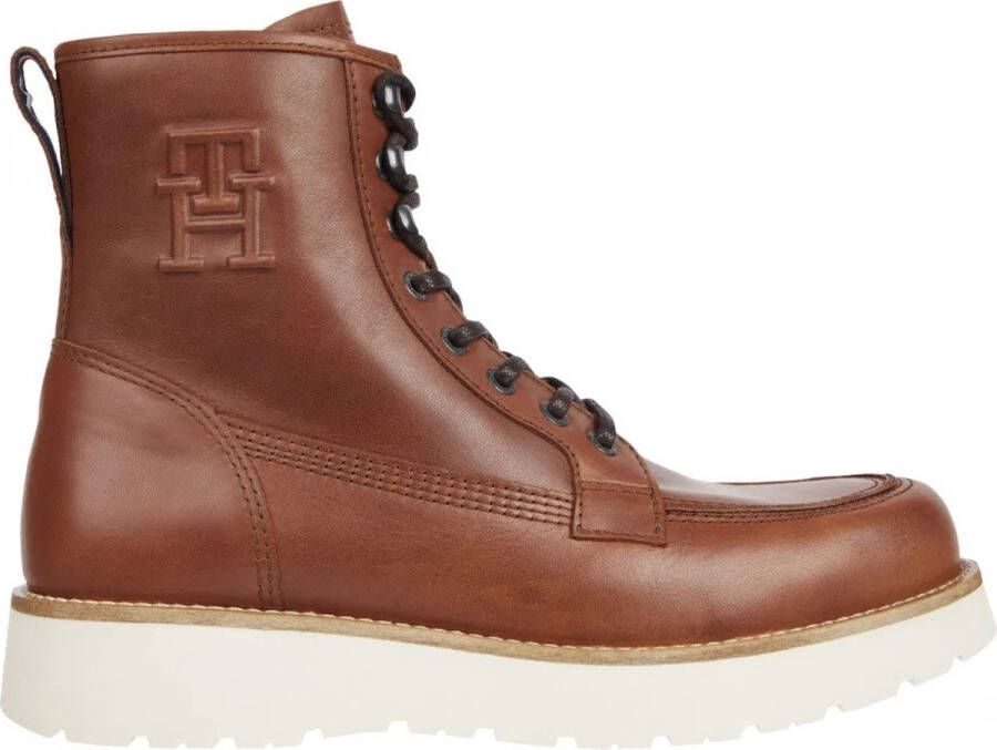 Tommy Hilfiger Heren Veterschoenen Veterlaars Warme Voering Bruin