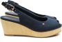 Tommy Hilfiger Alpargatas Iconic Elba Sling Back Sleehak Blue Dames - Thumbnail 8