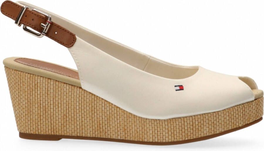 Tommy Hilfiger Sandaaltjes ICONIC ELBA SLING BACK WEDGE zomerschoen sandaal keilhak met jute bekleding - Foto 3