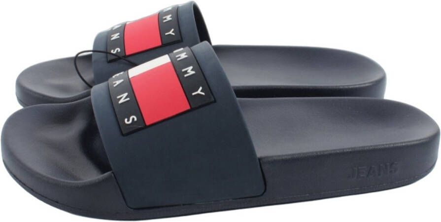 TOMMY JEANS Badslippers POOL SLIDE ESS zomerschoen badschoens slippers met opvallende logo-vlag - Foto 4