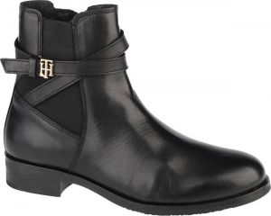 Tommy Hilfiger Hardware On Belt Flat Boot FW0FW05967 BDS Vrouwen Zwart Chelsea laarzen