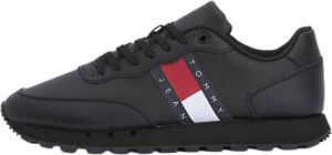 Tommy Hilfiger Leather Runner TJM Essentials Heren Sneakers Zwart
