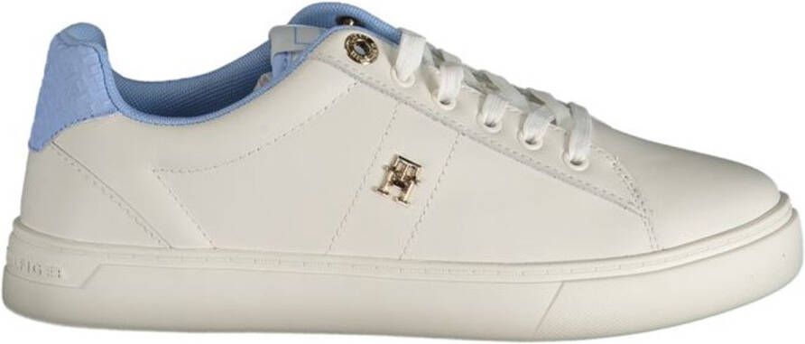 Tommy Hilfiger Lichtblauwe Polyester Sneaker Met Logo En Contrastdetails