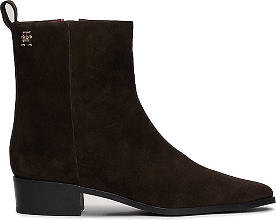 TOMMY HILFIGER Enkellaarsjes Dames Low Cowboy Flat Maat: 36 Materiaal: Suède Kleur: Bruin - Foto 2