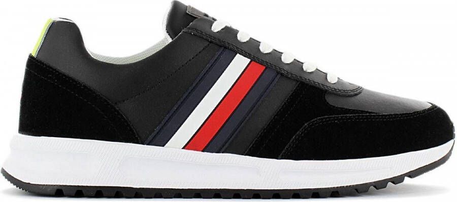 Tommy Hilfiger Modern Corporate Heren Leer Sneakers Sport Casual Schoenen Zwart FM0FM02662 BDS