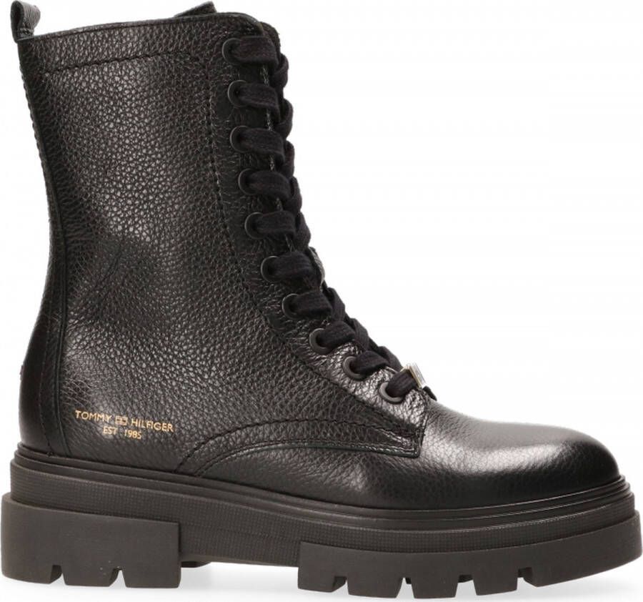 Tommy Hilfiger Monochromatic Lace Up Boot Black