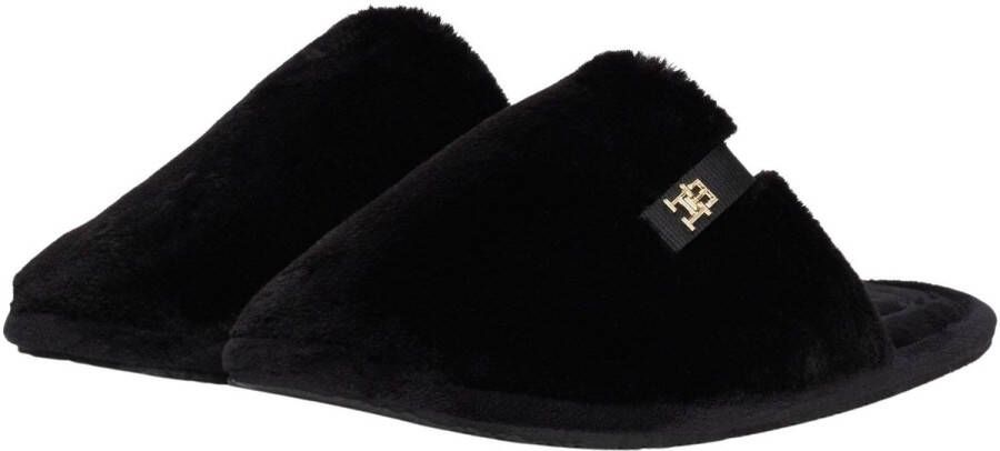 Tommy Hilfiger Pantoffel van imitatiebont met logo