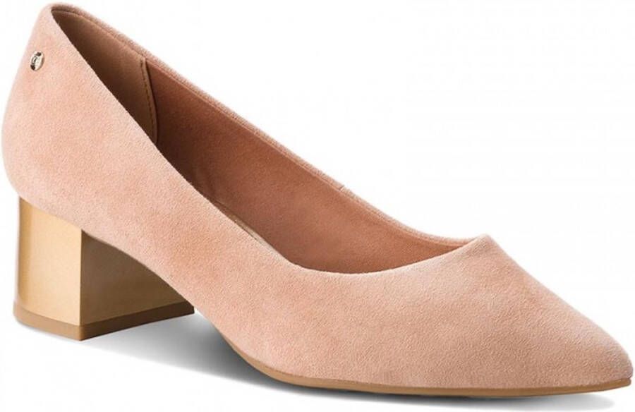 Tommy Hilfiger Mooie middelhoge suede pumps nude