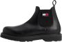 TOMMY JEANS Chelsea-boots TJM LEATHER CHELSEA BOOT hakken zakelijke mode instaplaarzen enkellaars breedte g - Thumbnail 1