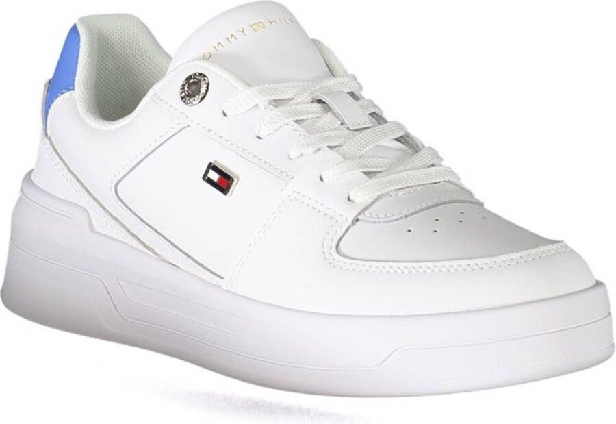 Tommy Hilfiger Sportieve Vetersneakers Wit Contrastdetails White