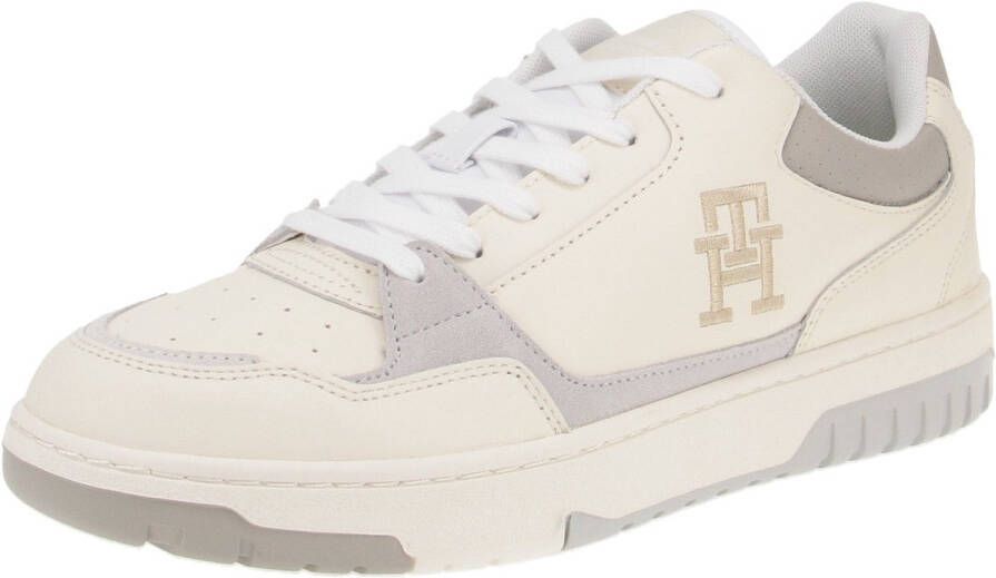 Tommy Hilfiger Sportieve Beige Vetersneakers met Contrastdetails Beige Heren