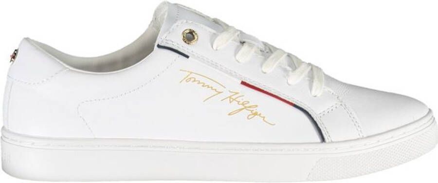 Tommy Hilfiger Polyester Vetersneaker Met Contrasterende Details En Logoprint