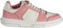 Tommy Hilfiger Sportieve Vetersneakers Roze Contrast Logo Pink Dames - Thumbnail 1