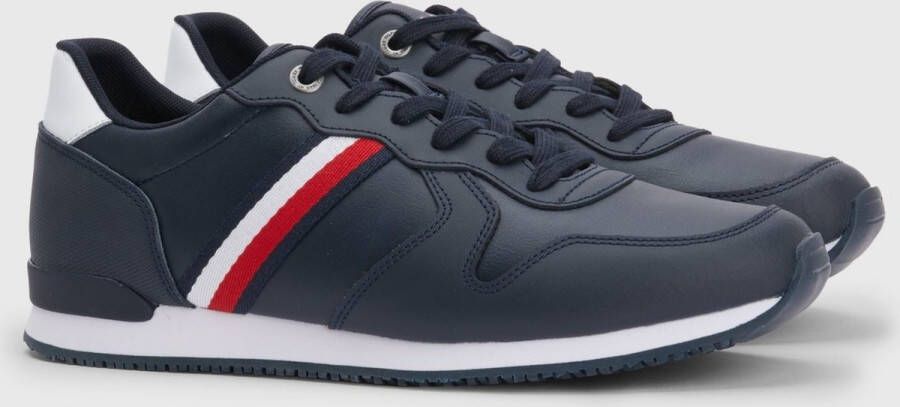 Tommy Hilfiger Sneakers ICONIC RUNNER LEATHER met kleurrijke strepen