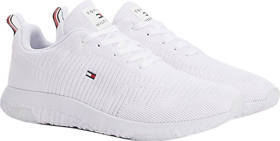 Tommy Hilfiger Sneakers CORPORATE KNIT RIB RUNNER met zijlogo-vlag vrijetijdsschoen lage schoen veterschoen