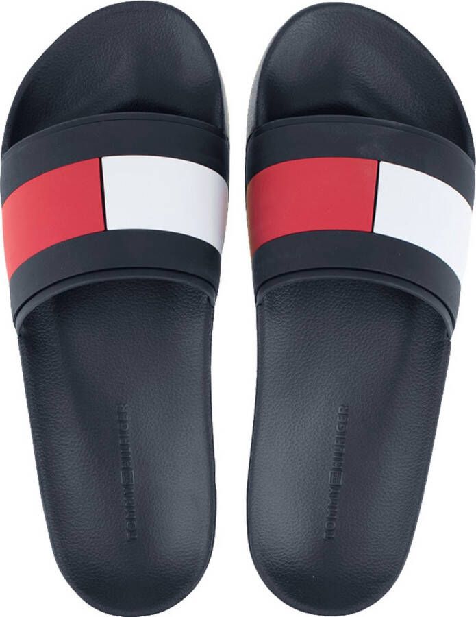 Tommy Hilfiger Badslippers ESSENTIAL FLAG POOL SLIDE met opvallende vlag smal model