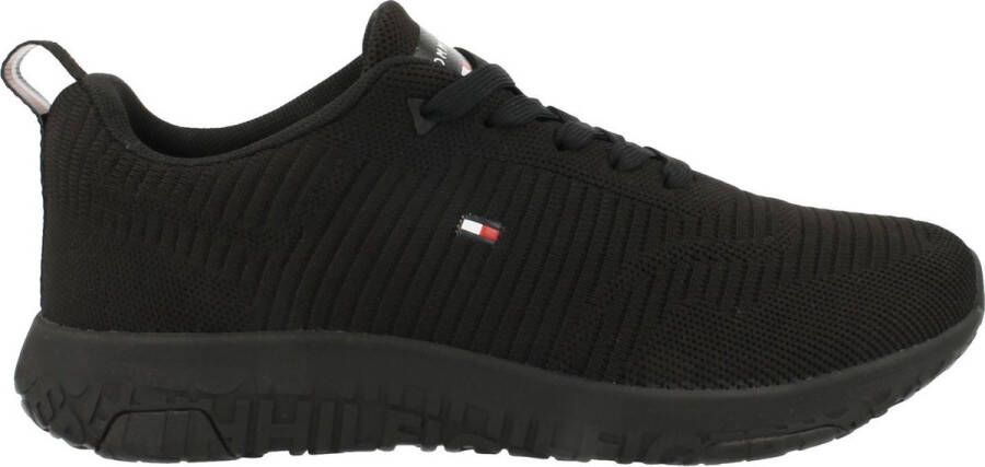 Tommy Hilfiger Sneakers CORPORATE KNIT RIB RUNNER met zijlogo-vlag vrijetijdsschoen lage schoen veterschoen