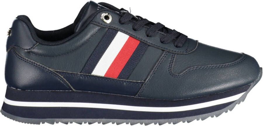 Tommy Hilfiger Sneakers CORPORATE TOMMY CUPSOLE met zijstrepen vrijetijdsschoen halfhoge schoen veterschoen
