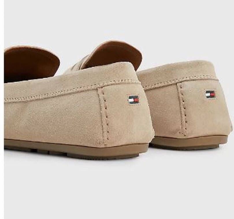 Tommy Hilfiger TH Heren Mocassin Casual Hilfiger Suede Driver Beige