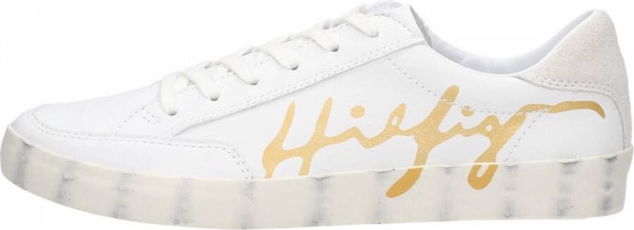 Tommy Hilfiger sneakers TH SIGNATURE LEATHER SNEAKER met gekleurd opschrift