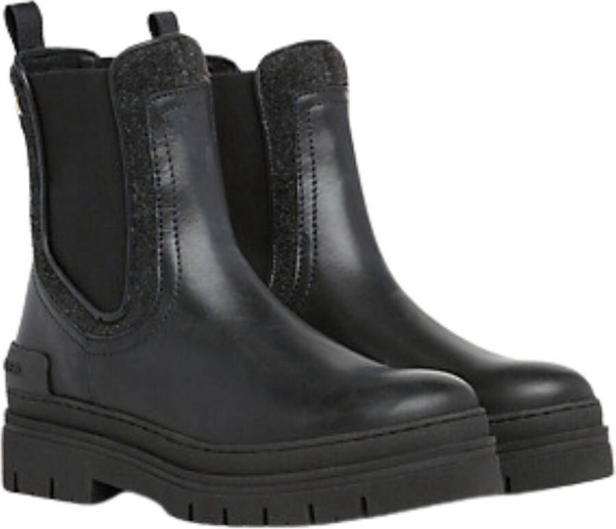 Tommy Hilfiger TJW Chelsea Flat Boot Dames Laars Zwart