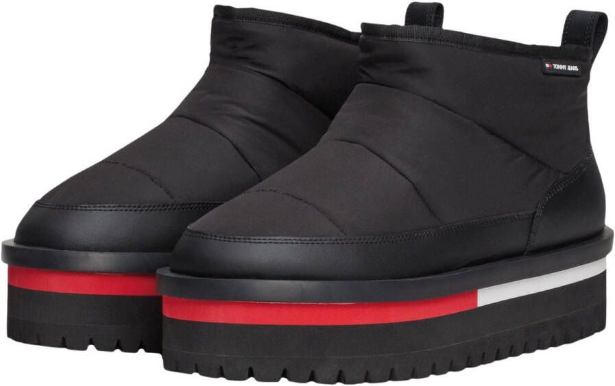 TOMMY JEANS Winterlaarzen TJW NYLON FLATFORM BOOT WL plateau snowboots ankleboots instapschoen met aanhaallus