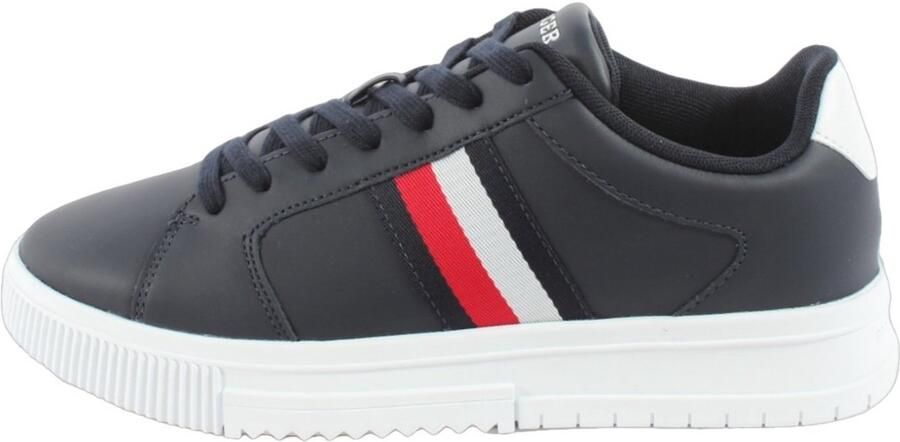 Tommy Hilfiger Blauwe Leren Sneaker voor Heren Blue Heren