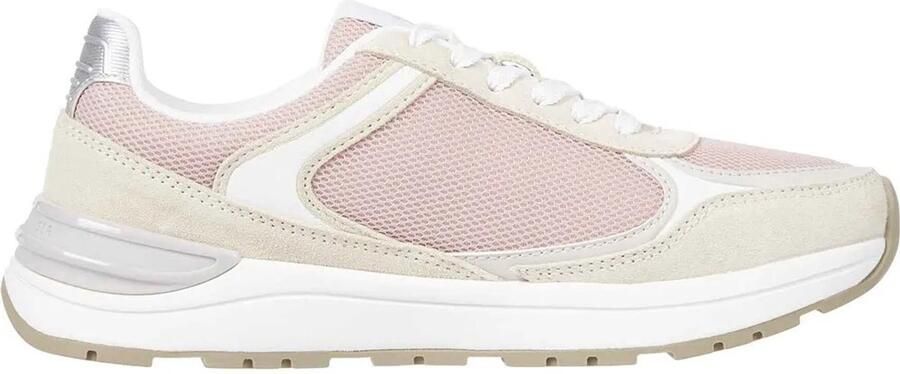 Tommy Hilfiger Sneakers met sleehak CASUAL FASHION RUNNER MIX vrijetijdsschoen lage schoen veterschoen in contrast-look - Foto 1