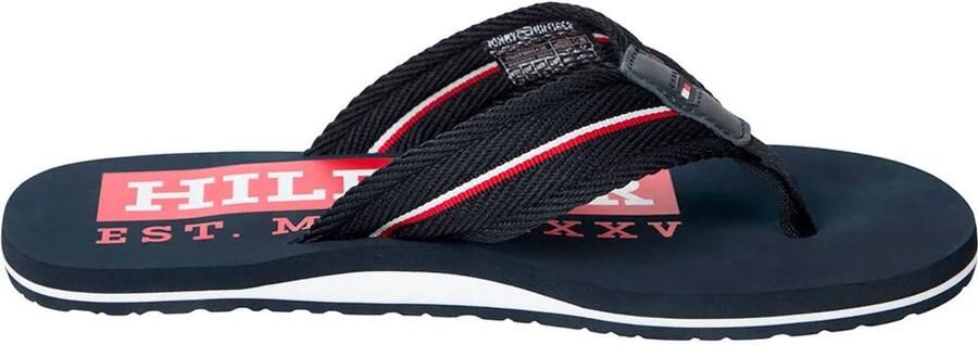 Tommy Hilfiger Teenslippers CORPORATE HILFIGER BEACH SANDAL zomerschoen flats comfortabele schoen met strepen