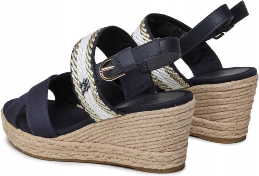 Tommy Hilfiger Sandalen met sleehak GOLDEN WEBBING MID WEDGE - Foto 3