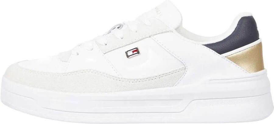 Tommy Hilfiger Plateausneakers ESSENT BASKET SNEAKER METALLIC vrijetijdsschoen lage schoen veterschoen met zijlogo-vlag - Foto 2