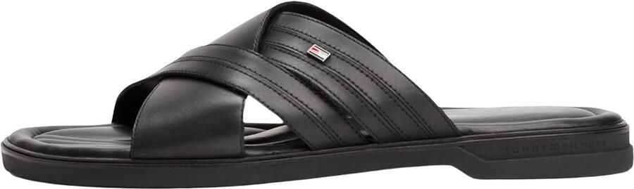 Tommy Hilfiger Slippers PREMIUM HILFIGER CC LTH SANDAL blokhak zomerschoen met zijdelingse logovlag