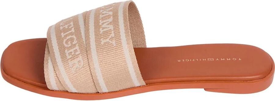 Tommy Hilfiger Slippers WEBBING MULE blockhak zomerschoen comfort schoen flats met logo-opdruk
