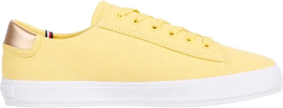 Tommy Hilfiger Plateausneakers VULC CANVAS LACE UP SNEAKER vrijetijdsschoen lage schoen veterschoen in smalle vorm