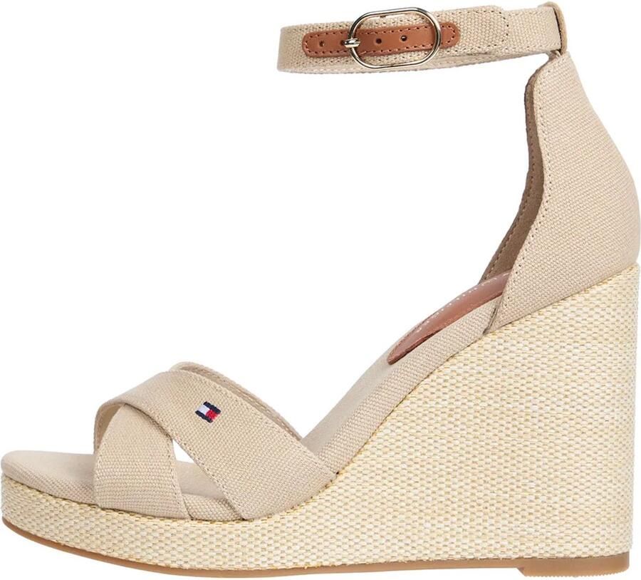 Tommy Hilfiger Fw0fw08661 Esparto Sleehak Sandalen Beige Vrouw