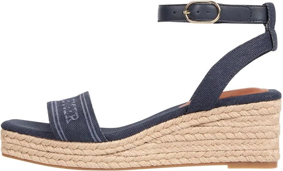 Tommy Hilfiger Sleehaksandaaltjes ESPAD MID WEDGE bandjessandaal zomerschoen met verstelbare gesp