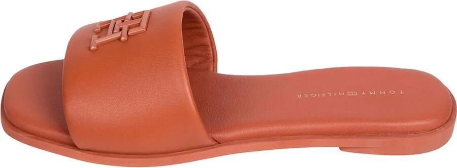 Tommy Hilfiger Slippers TH LOGO HARDWARE LEATHER MULE zomerschoen flats comfortabele schoen met th-logo